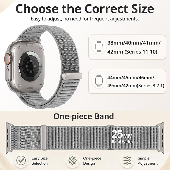 Nylon Loop Sport Band Compatible with Apple Watch Ultra 3 2 Band 49mm 46mm 45mm 44mm 42mm 41mm 40mm 38mm Women Men, Stretchy Strap Elastic Fabric Wristband for iWatch Series 11 10 SE 9 8 7 6 5 4 3 2 1