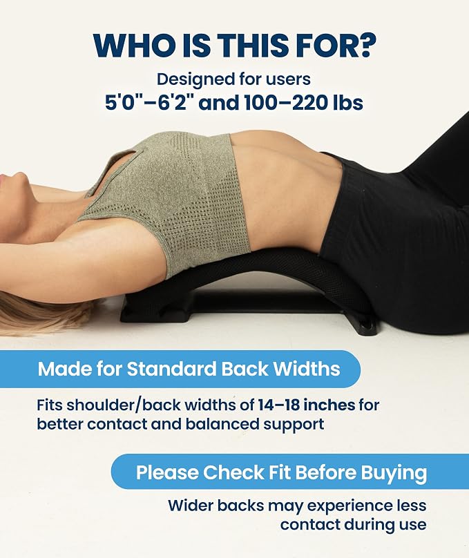 Everlasting Comfort Lumbar Support Board Back Stretcher for Lower Pain Relief - Adjustable Spine Decompression with 88 Acupressure Nodes - Back Cracking Device with Chair Strap for Posture Correction