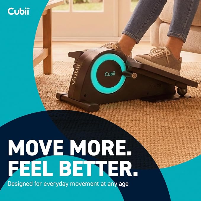 Cubii JR1, Under Desk Elliptical, Under Desk Bike Pedal Exerciser, Seated Elliptical, Work from Home Fitness, Mini Elliptical Machines for Home Use, Cubii Exerciser for Seniors, Desk Exercise
