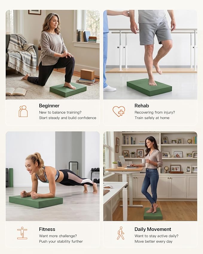 StrongTek Foam Balance Pad, High-Density TPE, 15.8 x 13 x 2 in, Non-Slip | Water-Resistant, Supportive Cushioning, Kneeling Support, Core Strength and Stability Training, Physical Therapy and Yoga