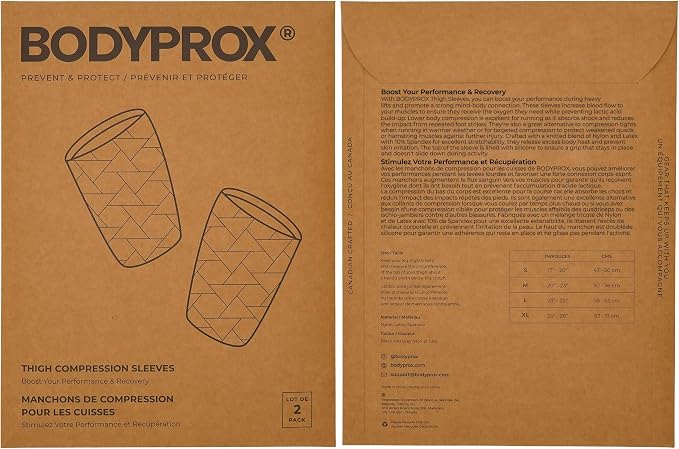 BODYPROX Thigh Compression Sleeve(1 Pair), Hamstring Compression Sleeve for Men and Women