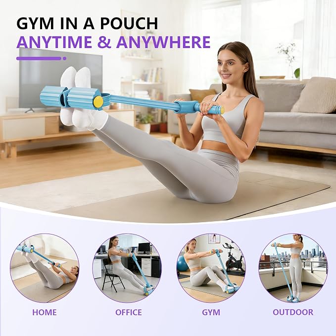 Upgraded Pedal Resistance Band with Handle, Soft Durable Fashion Puller Exercise with Thickened 6 Tension Ropes, Tube Pedal Resistance Device for Abdomen, Waist, Arm, Leg, Core/ABS