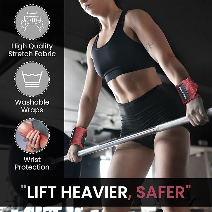 18" OG-Grade Wrist Wraps for Weightlifting – Heavy Duty Wrist Support with Thumb Loop & Lockdown Strap – Wrist Straps for Powerlifting, Bench Press & Gym Training
