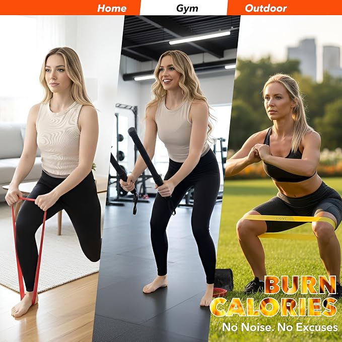 Ropeless Battle Ropes | Weighted Cordless Battle Rope Set for Home Workouts, HIIT Cardio & Weight Loss | Quiet Apartment Friendly Home Gym Equipment for Women and Men