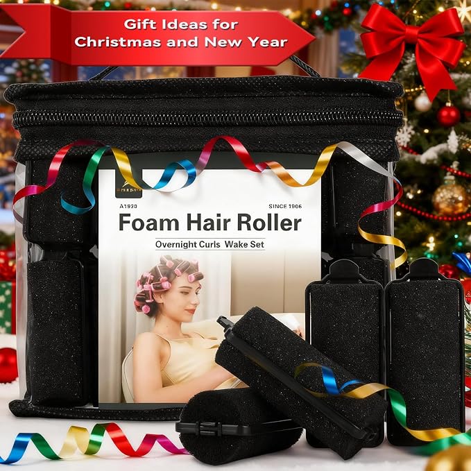 36 Pieces Foam Sponge Hair Rollers - Soft Hair Styling Curlers for Hair Curls (Black, Flexi Rod, 2.8x0.98inch)