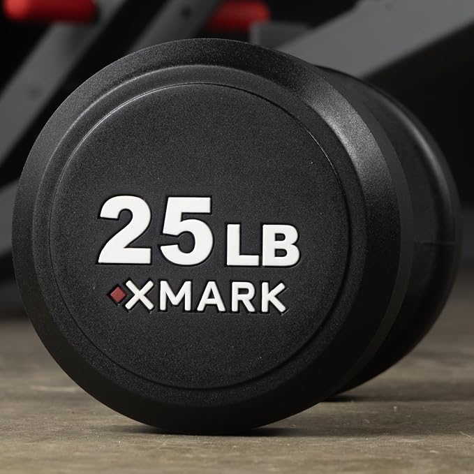 XMARK Dumbbell Weights Sets, 5-50lb and 5-75lb Dumbbell Sets, No Odor, Urethane Dumbbells, Commercial Gym and Home Gym Equipment