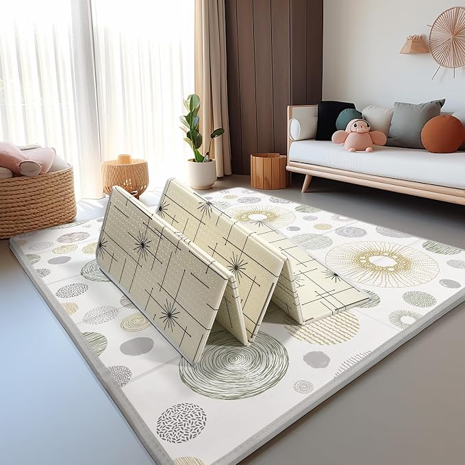 Extra Large Baby Play Mat 79x70, Foldable Baby Play Mat | Waterproof, Safe & Thick Playmats for Babies and Toddlers, Non-Slip for Crawling&Tummy Time, Indoor & Outdoor Use