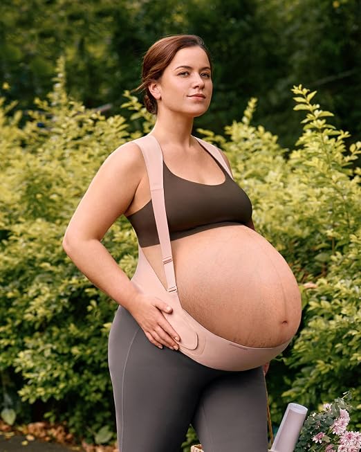 Momcozy Pregnancy Belly Band, 3-Zone Ergonest 2.0 Racerback Support | Contoured belly lift, dual-stay back support and adjustable padded straps for twin, multiple or fast-growing bumps