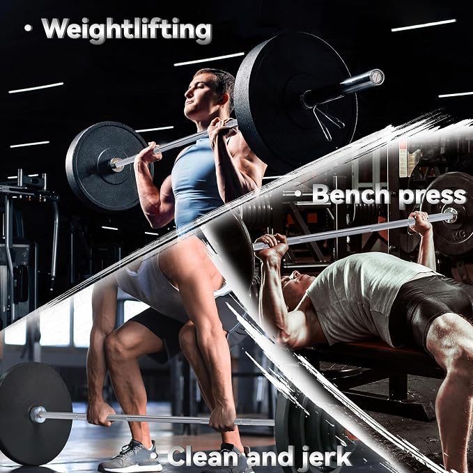 7FT/4 ft Home Gym Barbell Bar – 700LB/1500LB/500LB Capacity, Anti-Slip Knurling, Solid Steel, for Weightlifting, Strength Training
