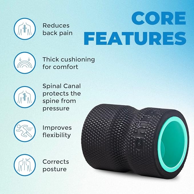 Chirp Wheel+ Foam Roller, Back & Neck Pain Relief, Mint 4-Inch | Focus Neck and Back Roller, Foam Roller for Tension Headaches, Trigger Point and Pressure Point Massage, 4 Inch