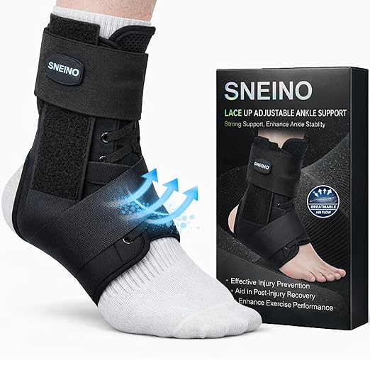Lace up Ankle Brace for Women & Men - Ankle Support Brace for Sprained Ankle, Ankle Stabilizer for Achilles,Tendon,Sprain,Injury Recovery, Sports, Running, Basketball, (X-Large) | Breathable fabric, adjustable fit, support for Achilles tendonitis, ankl...
