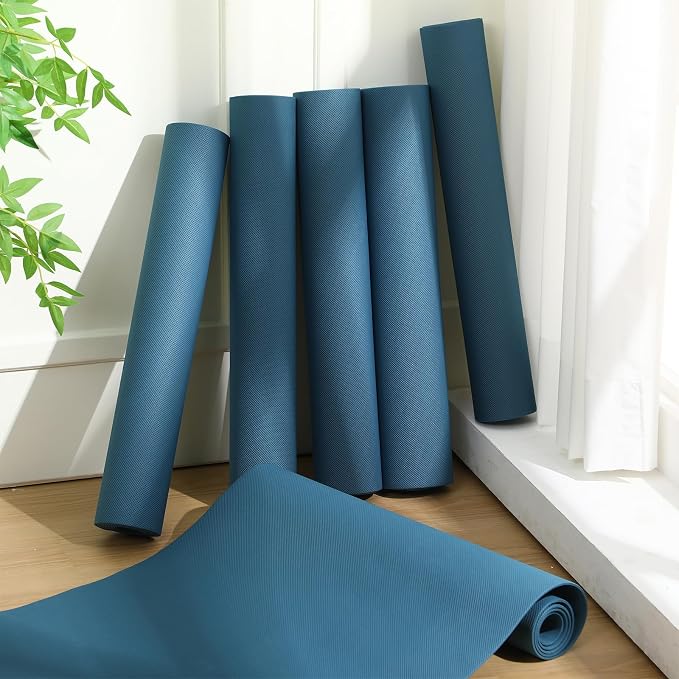 Timgle 6 Pack Yoga Mats Bulk 68 x 24 Inches Non Slip Exercise Yoga Mat 4 mm Thick Anti Slip Tear Resistant Sports Gym for Fitness Stretching Home Workout and Studio