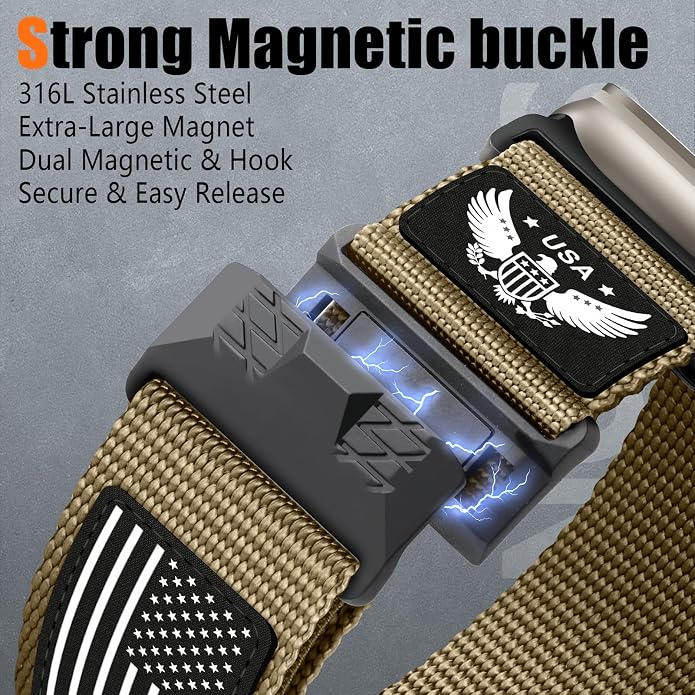 Rugged Nylon- Compatible with Apple Watch Ultra 3/ Ultra 2 Band 49mm Men,Tactical Soft Woven Stars- Stripes Flag Sport Strap for iWatch Bands 46mm 45mm 44mm 42mm Series 11 10 9 8 7 6 5 4 3 2 1 Se