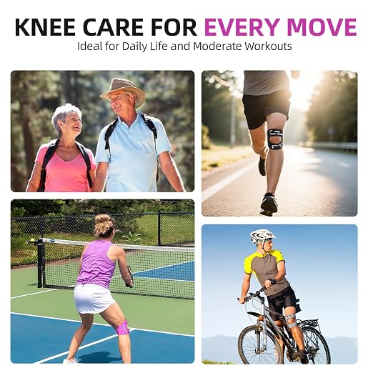 CAMBIVO Patella Tendon Support Knee Brace for Women & Men, Adjustable Knee Strap with Gel Pad & Side Stabilizers, Breathable Lightweight Knee Support for Running, Training & Daily Use (Hot Pink, S/M)