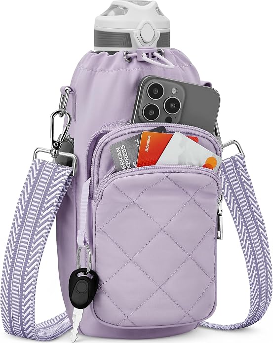 Water Bottle Bag Crossbody,Insulated Holder Purse