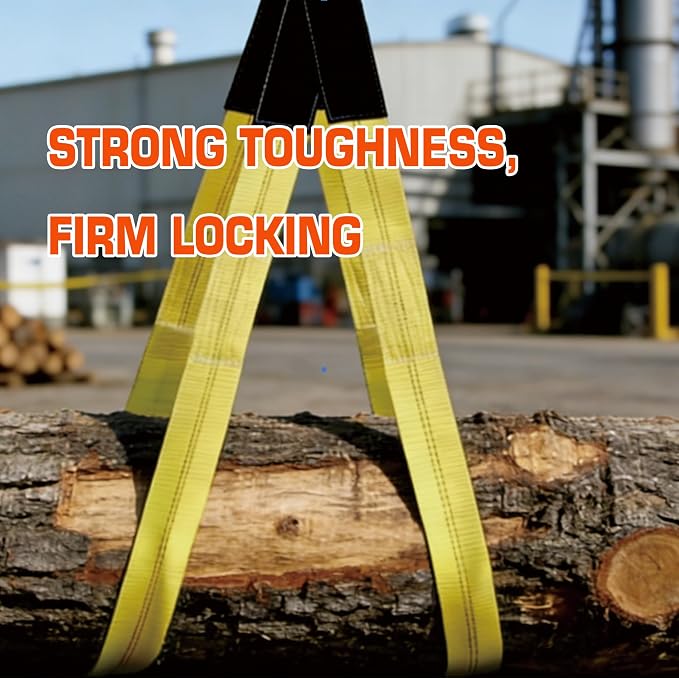2-Pack 2" x6.5ft Lift Sling Web Straps Heavy Duty Polyester | 13,000lbs capacity. Feature abrasion resistant wear guard ends. Ideal for lifting furniture, appliances & heavy loads.