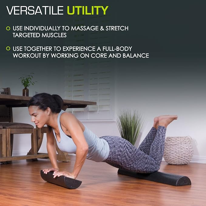 ProsourceFit High Density Foam Rollers - inches long. Firm Full Body Athletic Massager for Back Stretching, Yoga, Pilates, Post Workout Trigger Point Release
