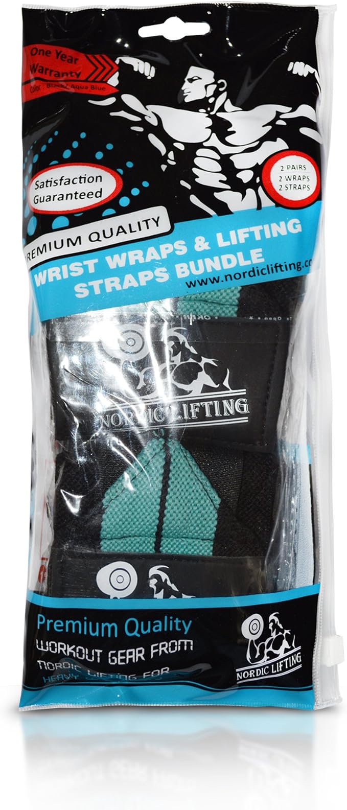 Wrist Wraps + Lifting Straps Bundle (2 Pairs) for Weightlifting, Cross Training, Workout, Gym, Powerlifting, Bodybuilding - Support for Men/Women, Avoid Injury During Weight Lifting