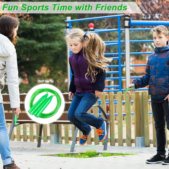 Aodaer Jump Rope Set, Colorful Outdoor Jump Ropes, 7.3 Feet Adjustable Skipping Rope for Outdoor Fun Activity Sport Party Favor