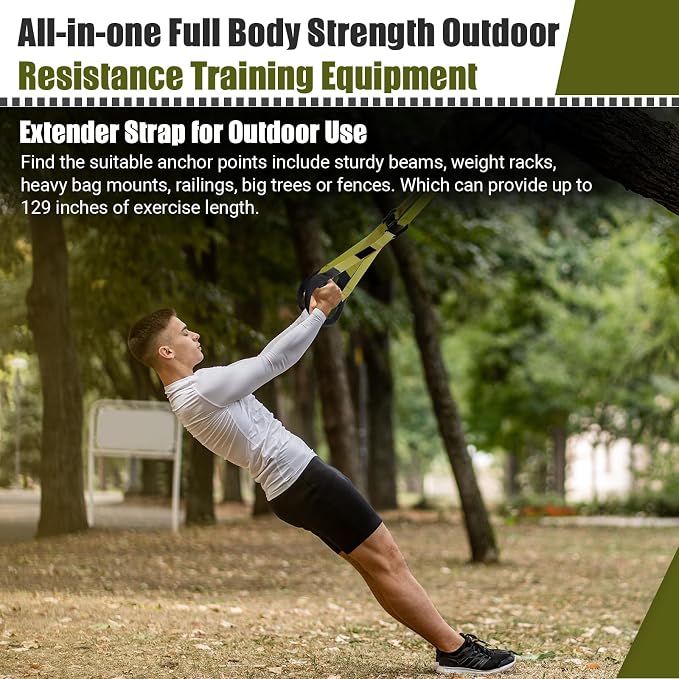 Home Resistance Training Kit, Resistance Trainer Exercise Straps with Handles, Door Anchor and Carrying Bag for Home Gym, Bodyweight Resistance Workout Straps for Indoor & Outdoor