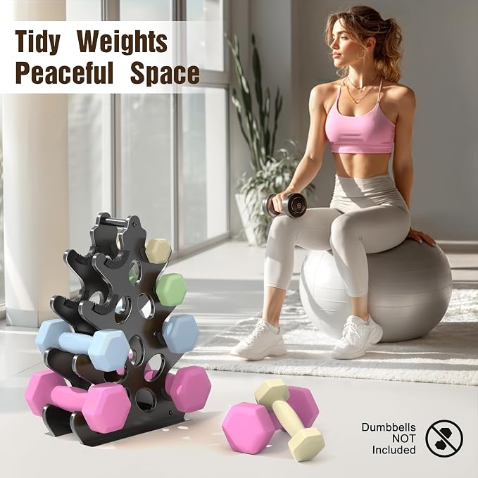 5-Tier | 4-Tier Dumbbell Rack Only Weight Racks For Free Weights Dumbbell Tower (No Dumbbells Rack Only)