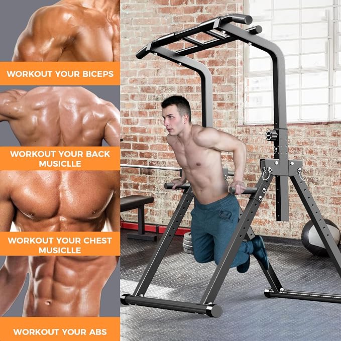 ZENOVA Pull Up Bar, Multi-Function Pull Up Dip Bar Station, Home Gym Workout Strength Training Equipment for Men Women Muscle Building