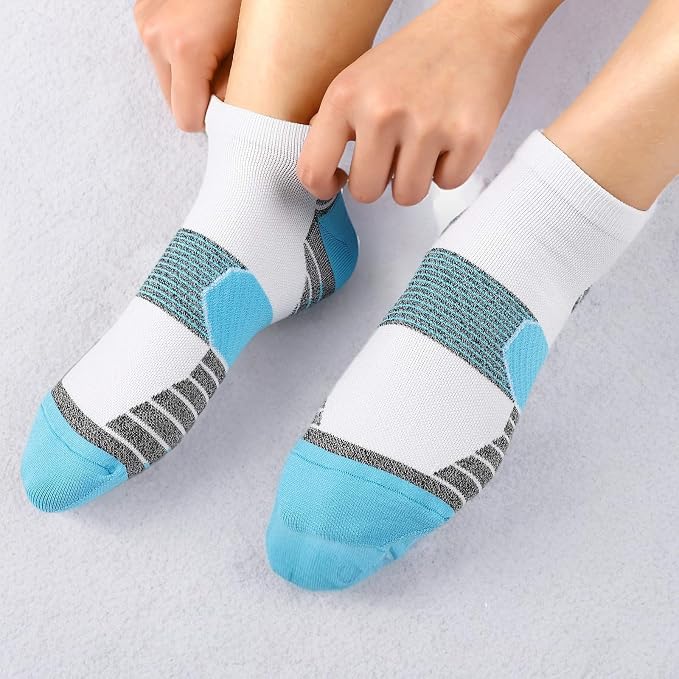 Ankle Compression Socks for Women 6 Pairs Running Socks with Arch Support | Athletic Womens Ankle Socks for Running, Gym, Workouts, Long-Distance Walking, Travel, Daily Use, Relieve Plantar Fasciitis