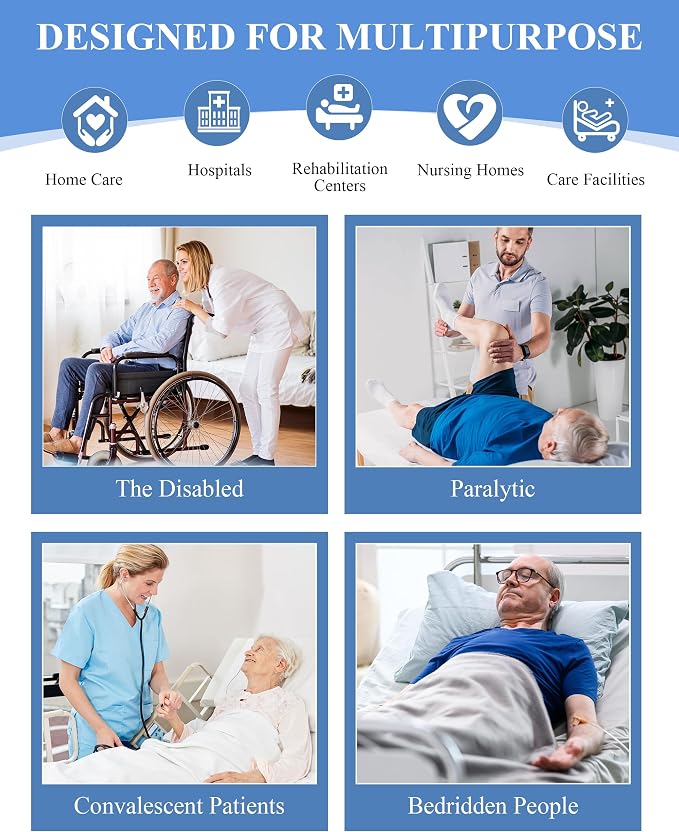 Transfer Sling Lift Assist Gait Belt for Seniors and Disabled | Lifting Strap, Blue Mobility Aid, Home Hospital Nursing Care, Caregiver-assisted Transfers