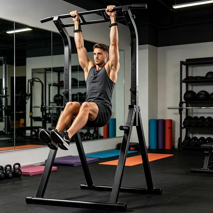Pull Up Bar, Multifunction Power Tower Dip Bar Station Home Gym Strength Training Workout Equipment for Pull-up Push-up Dips