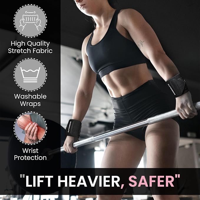 18" OG-Grade Wrist Wraps for Weightlifting – Heavy Duty Wrist Support with Thumb Loop & Lockdown Strap – Wrist Straps for Powerlifting, Bench Press & Gym Training