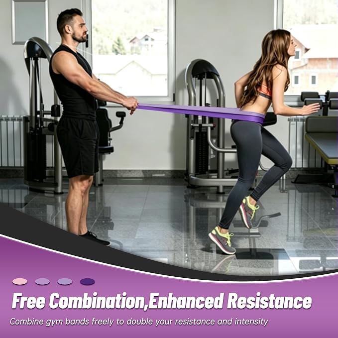 Resistance Bands for Working Out, 4-Level Pull Up Assistance Bands, Exercise Bands for Women & Men, Stretch Workout Bands for Full-Body Training, Fitness, Physical Therapy, Pull Up Bands at Home, Gym