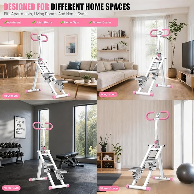Stair Stepper for Home-Upgrade Vertical Climber Workout Machine for Full-Body Exercise Climber Fitness Equipment with Stable Frame Adjustable Handlebar