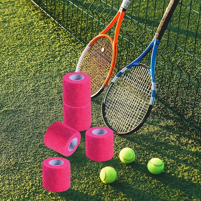 KISEER 15 Pack 2 Inch x 5 Yards Pink Self Adhesive Bandage Breathable Cohesive Bandage Wrap Rolls Elastic Self-Adherent Tape for Stretch Athletic, Sports, Wrist, Ankle