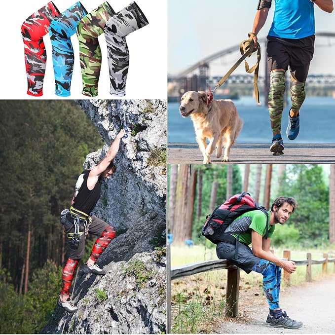 Tatuo Leg Sleeves Compression Long Knee Sleeve UV Protect for Men Women Sport Basketball Football