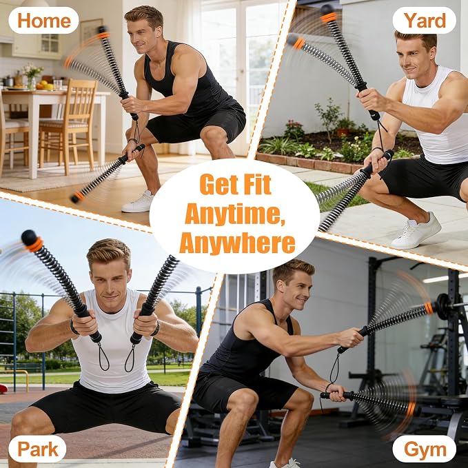 2PCS Weighted Cordless Battle Ropes - Heavy Duty Portable Wireless Workout Equipment for Home Gym, HIIT, Strength & Low-Impact Cardio Training for Men & Women, with Non-Slip Grips