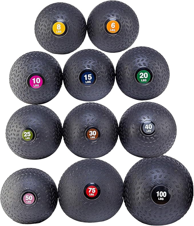 Fitvids Slam Medicine Wall Balls Workout Exercise Fitness Weighted Balls for Cross Training, Strength and Conditioning Exercises, Cardio and Core Workouts