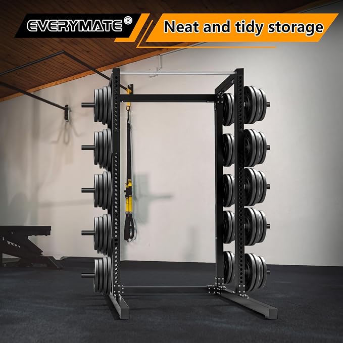 EVERYMATE Weight Plate Storage Rack, Olympic Weight Plate Holder, Bumper Plate Storage, Home Gym Organizer
