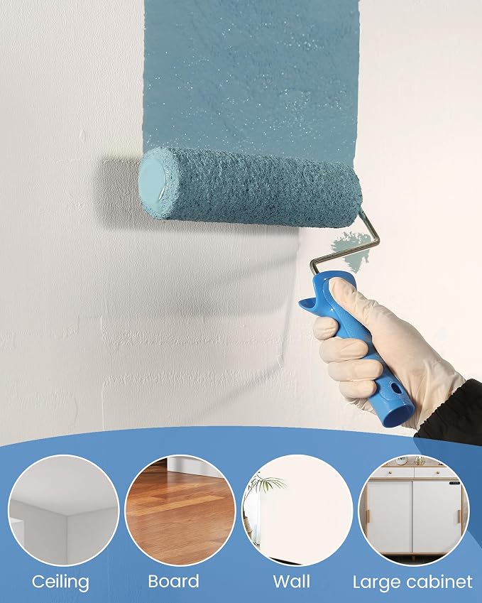 VOOMEY 9 Inch Woven Polyester Textured Paint Roller Covers-15 Pack | 3/8 Nap Roller 9 Inch Ultra-high Coverage Roller Covers for Smooth and Textured Rough Surfaces