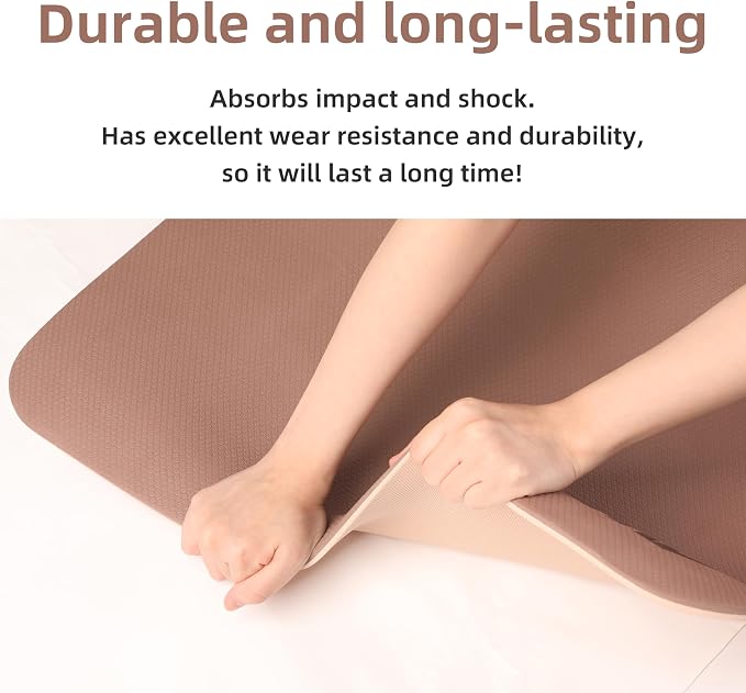 PAIDU POE Yoga Mat (10mm)Extra Thick Fitness Mat 72"x24" with Carry Strap | Non-slip, tear-resistant and suitable for all ages, perfect for yoga, Pilates, home gym and full-body workouts.