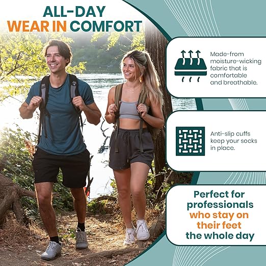 PhysFlex Ankle Brace Support - Ankle Compression Sleeve - Foot Brace for Women & Men - Tendonitis & Arthritis Ankle Brace Sports Running, Plantar Fasciitis Relief & Stabilizing Ankle Wrap