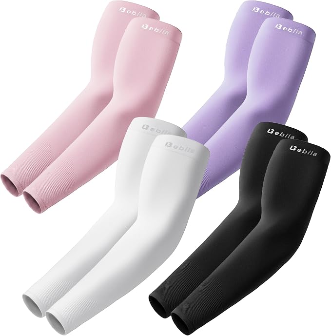 Bebila Arm Sleeves for Men Women, UV Sun Protection Cooling Compression Outdoor