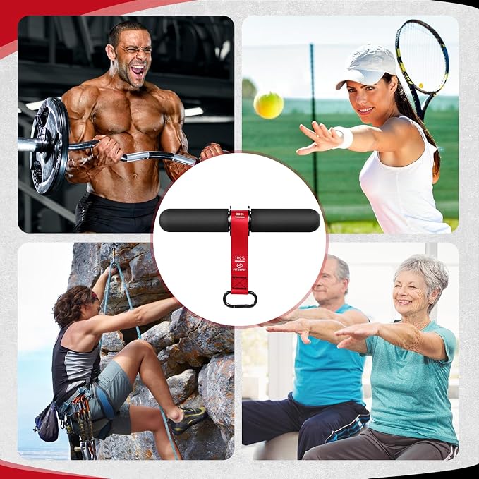 FitBeast Forearm Strengthener & Forearm Exerciser, Wrist Roller | Forearm strength trainer with thick handle and adjustable strap. Ideal for grip strength, muscle building and rehabilitation.