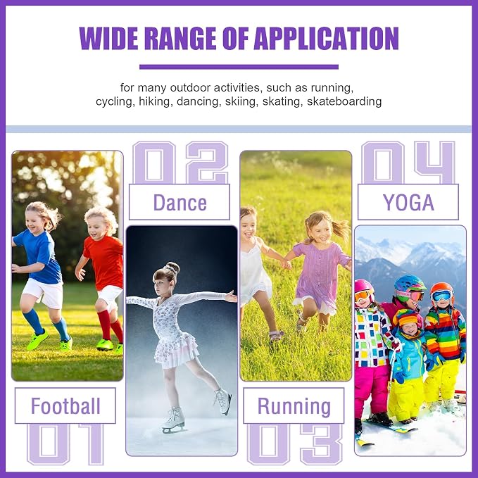 Tarpop 2 Pairs Kids Ankle Brace Set Foot Support Stabilizer Wraps Protector Guard Knitted Ankle Sleeve Sock Support Compression Socks for Injury Prevention(Purple,Large)