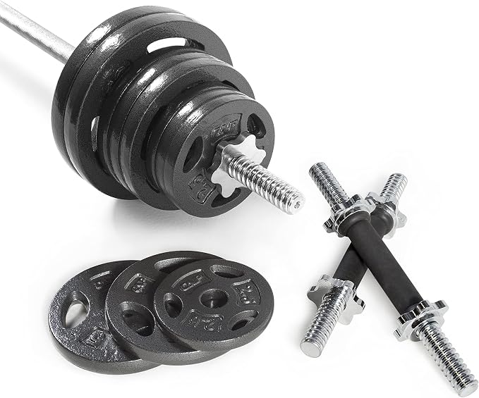 WF Athletic Supply Cast Iron 1-Inch Standard Grip Plate for Strength Training, Muscle Toning, Weight Loss & Crossfit - Multiple Choices Available