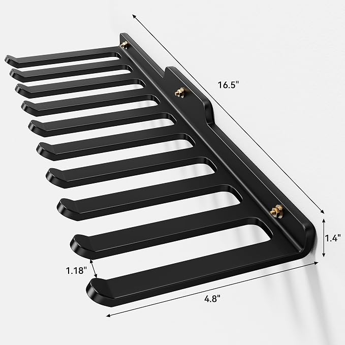 Wall-Mounted Home Gym Equipment Storage Rack for Resistance Bands, Barbell Bars, Cable Attachments, Lifting Belts, Jump Ropes, and Chains