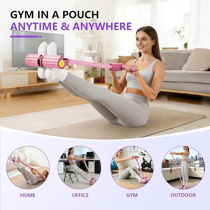 Upgraded Pedal Resistance Band with Handle, Soft Durable Fashion Puller Exercise with Thickened 6 Tension Ropes, Tube Pedal Resistance Device for Abdomen, Waist, Arm, Leg, Core/ABS