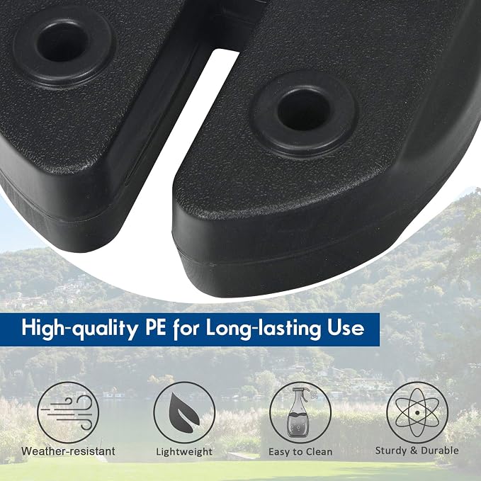 Tangkula Set of 4 Canopy Weights, 20lbs Weight Plate Kit with No-Pinch Design for Easy Installation and Removal, Water & Sand Filled Tent Weights for Legs, Ideal for Tents, Canopies, Umbrellas