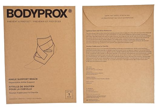 Bodyprox Ankle Support Brace, Breathable Adjustable Wrap, 1 Pack | For Men & Women, Flexible Compression for Sports, Workouts, and Daily Use