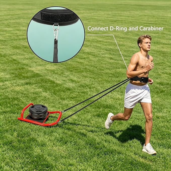 Weighted Training Waist Belt for Pulling Sled and Tires,Weight Sled Pulling Strap,Sled Trainer Pull Leash of Sled Harness,Pulley Strap for Strength Speed Agility Training