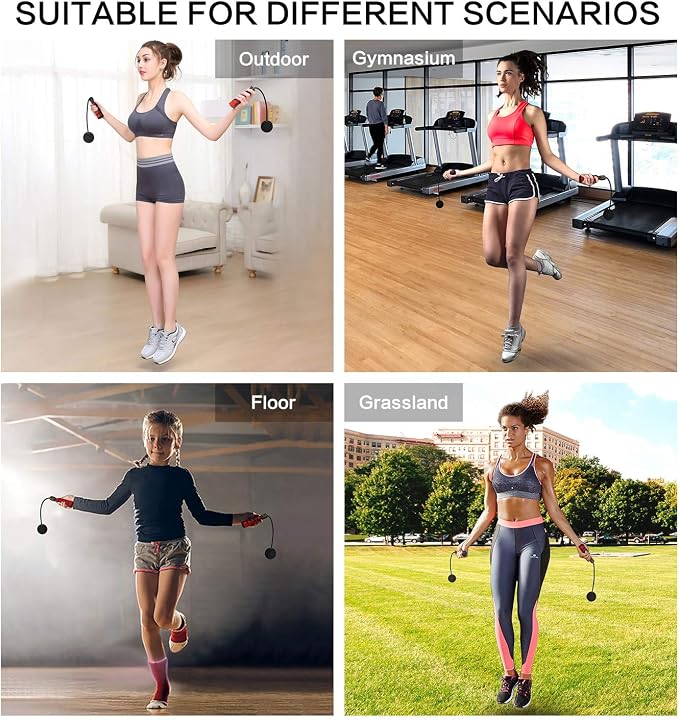 Jump Rope, Training Ropeless Skipping Rope for Fitness, Adjustable Weighted Cordless Jump Rope for Men and Women